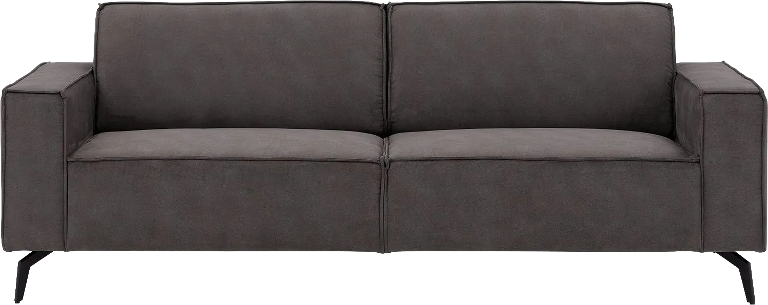 Goossens Hoekbank Hercules donkergrijs, microvezel, 3-zits, modern design