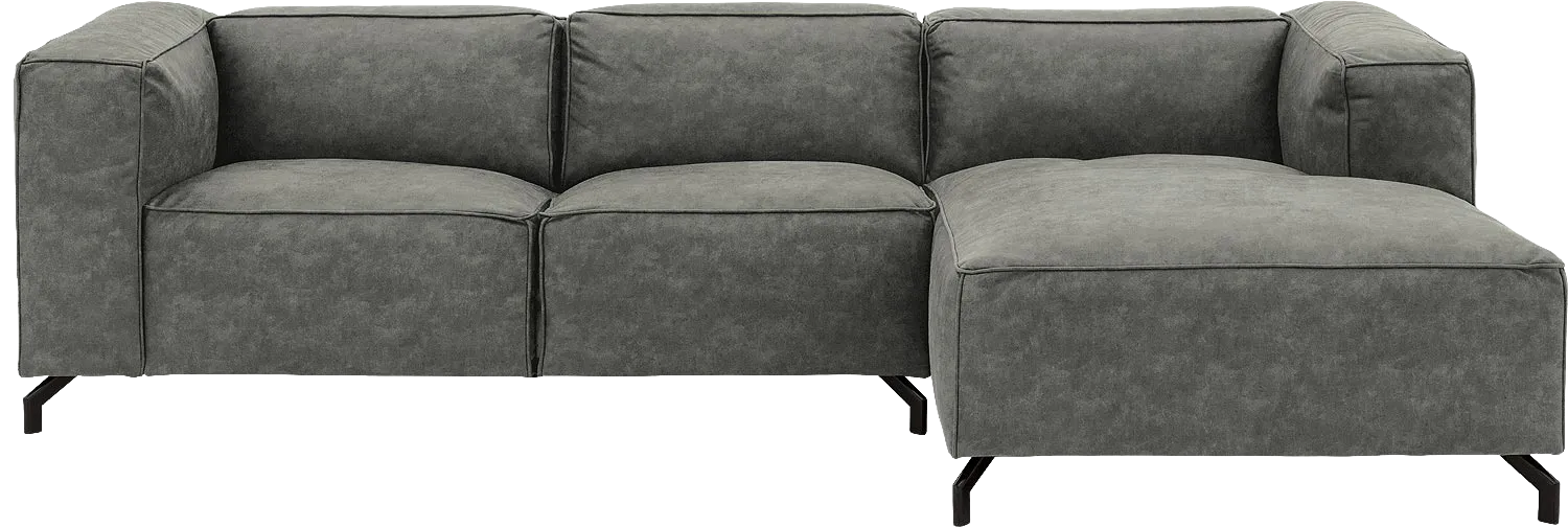 Goossens Bank Calvin grijs, micro leer, 2,5-zits, modern design