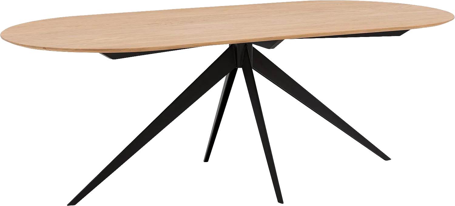 Goossens Excellent Eettafel Uniek, Semi rond 220 x 100 cm
