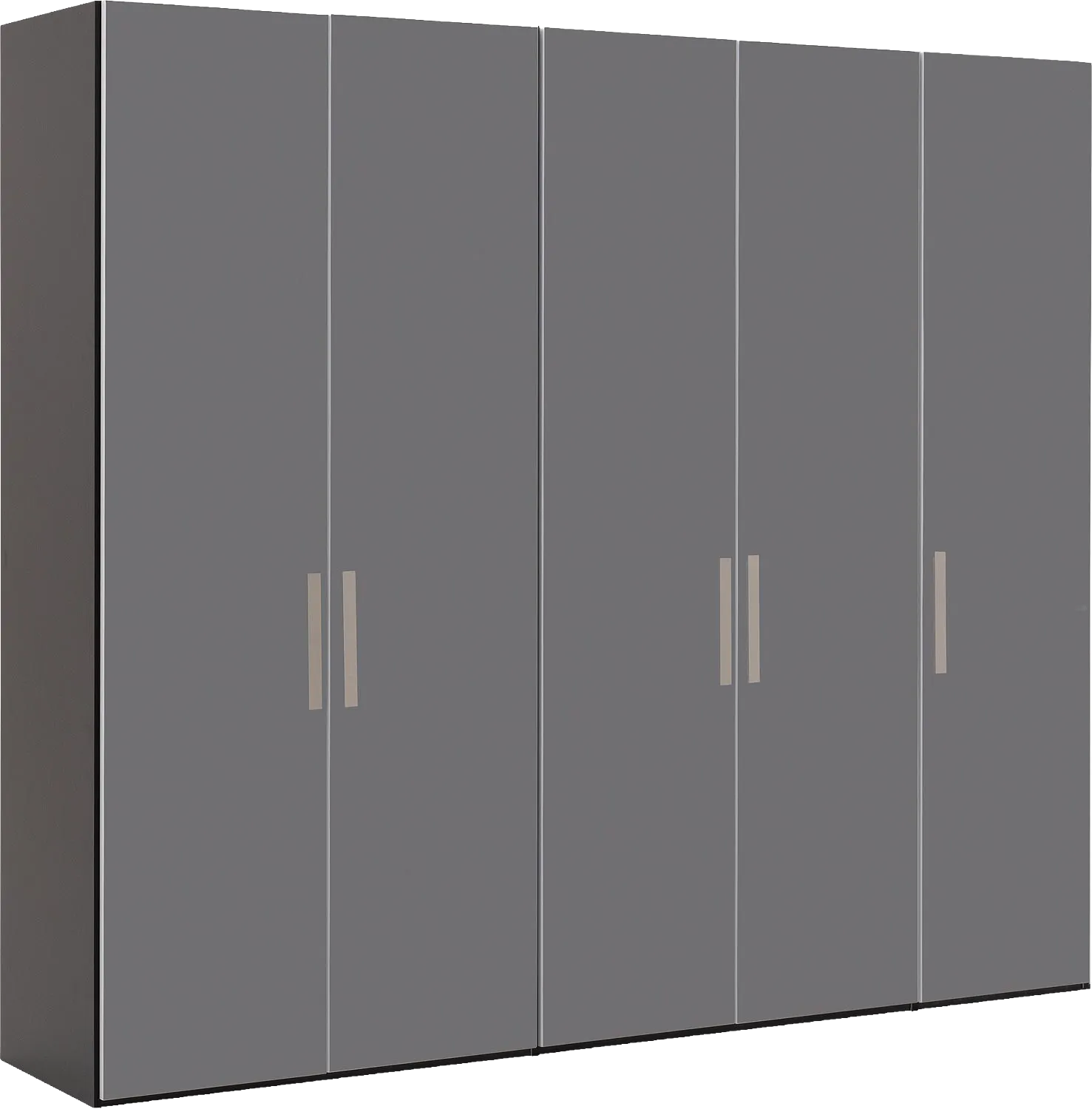 Goossens Kledingkast Easy Storage Ddk, Kledingkast 253 cm breed, 220 cm hoog, 5x glas draaideur
