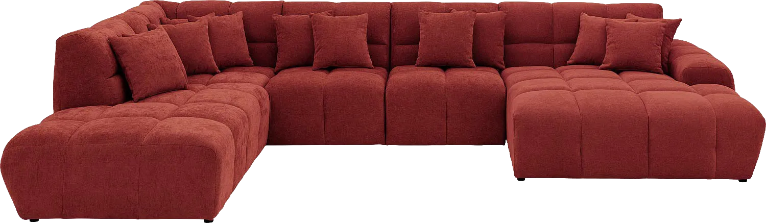 Goossens Excellent Bank Kubus rood, stof, modern design
