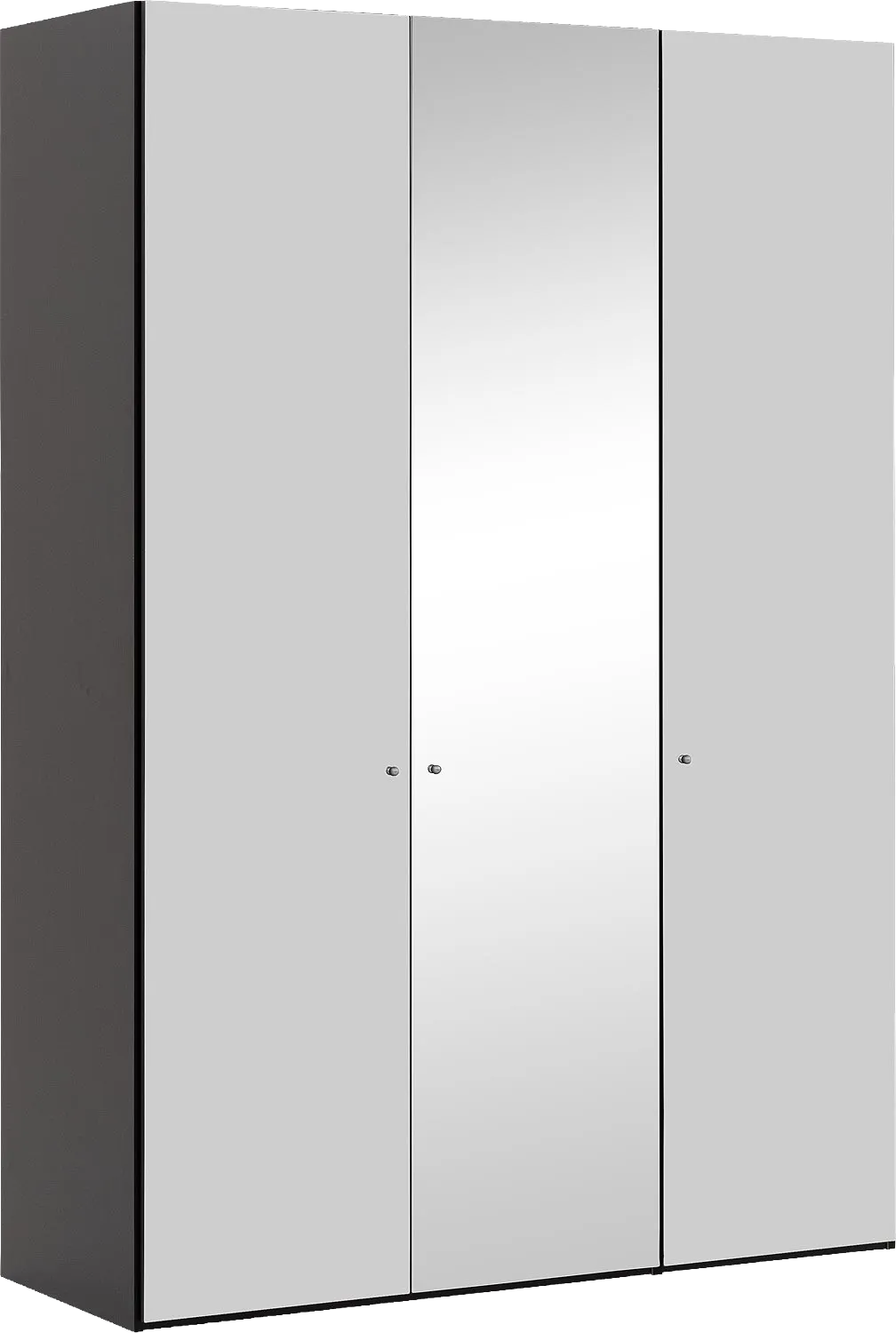 Goossens Kledingkast Easy Storage Ddk, Kledingkast 153 cm breed, 220 cm hoog, 2x glas draaideur en 1x spiegel draaideur midden