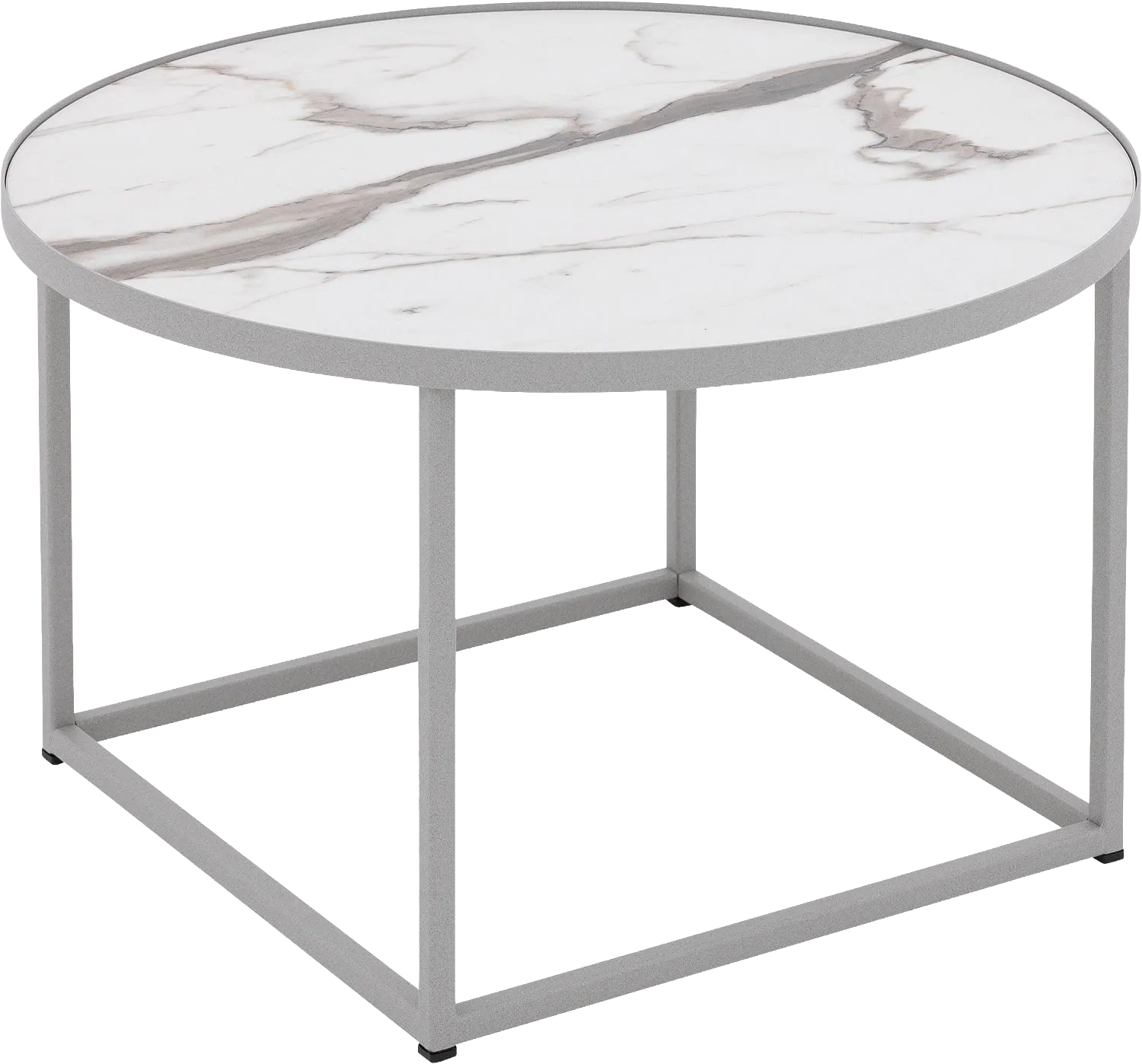 Goossens Salontafel Livia rond, hpl zwart, modern design, 61 x 35 x 61 cm