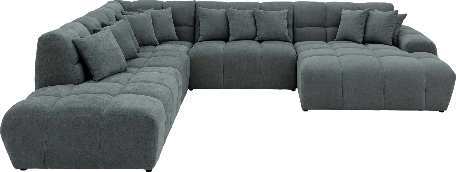 Goossens Excellent Bank Kubus groen, stof, 1,5-zits, modern design