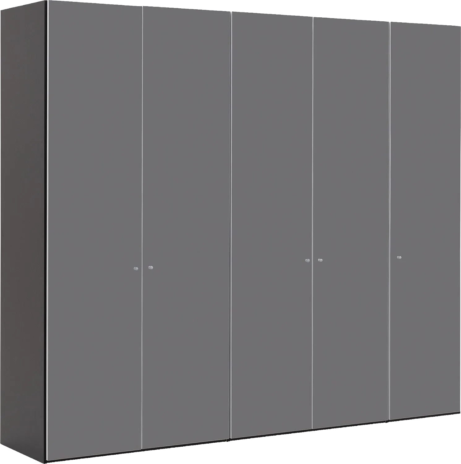 Goossens Kledingkast Easy Storage Ddk, Kledingkast 253 cm breed, 220 cm hoog, 5x glas draaideur