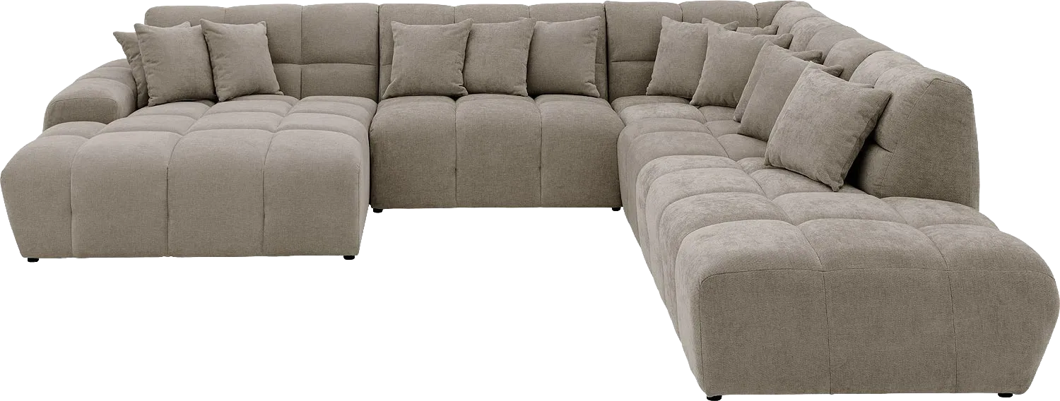Goossens Excellent Bank Kubus bruin, stof, 1,5-zits, modern design