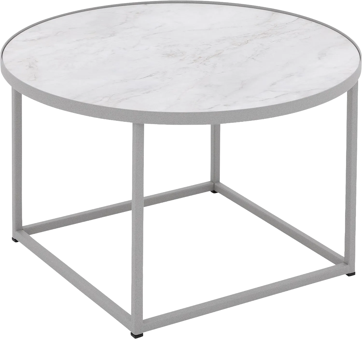 Goossens Salontafel Livia rond, hpl roze, modern design, 61 x 35 x 61 cm
