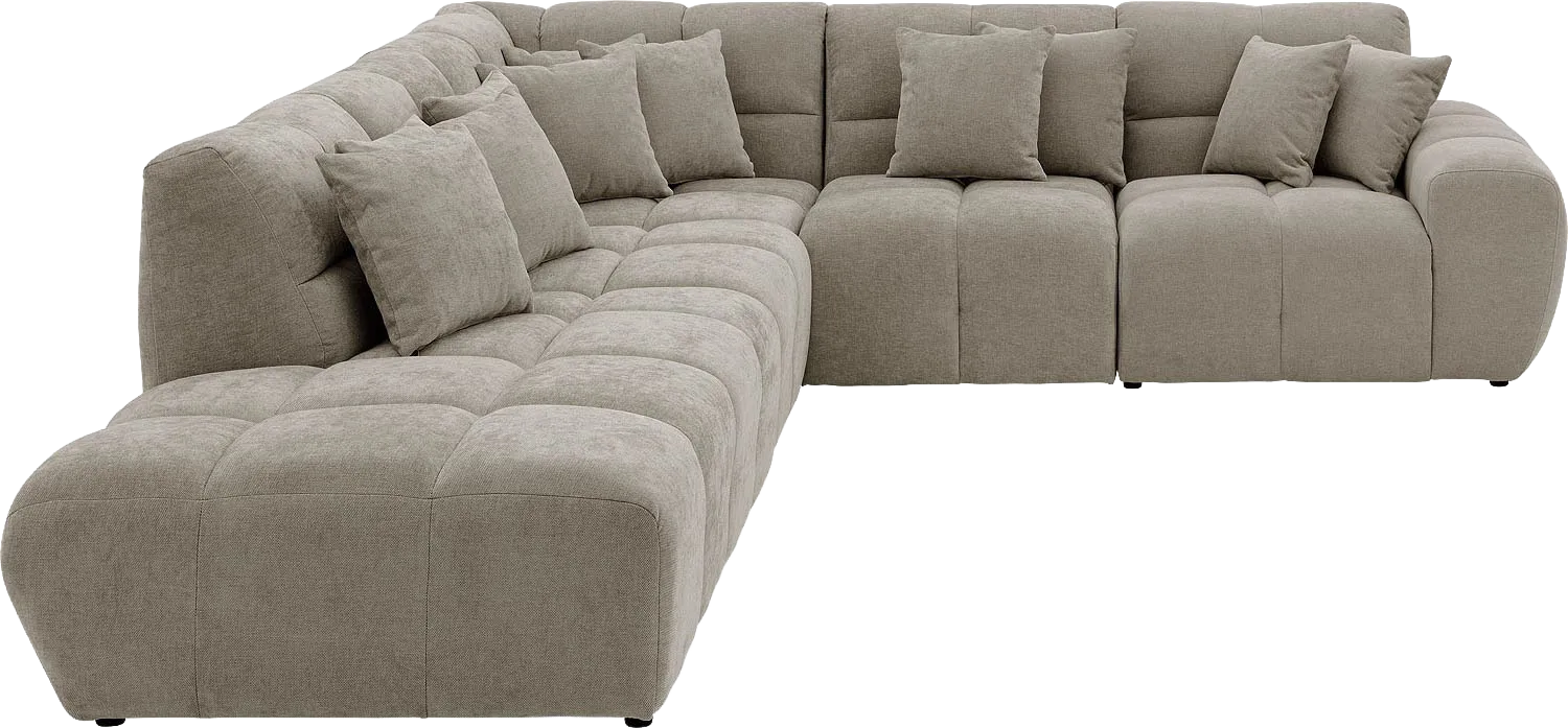 Goossens Excellent Bank Kubus bruin, stof, modern design