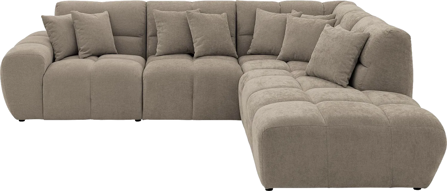 Goossens Excellent Bank Kubus bruin, stof, modern design