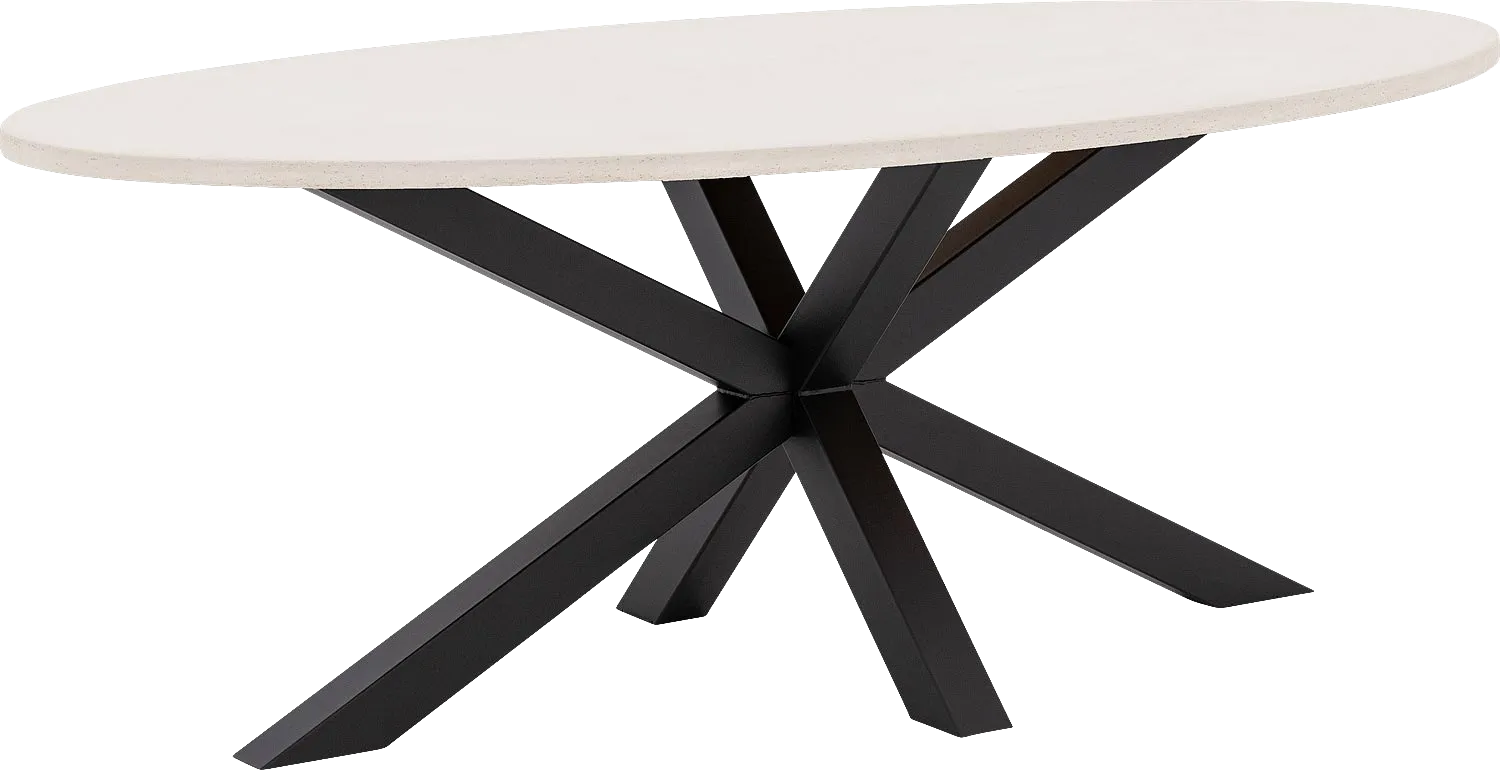 Goossens Eettafel Stone, Ovaal 210 x 120 cm