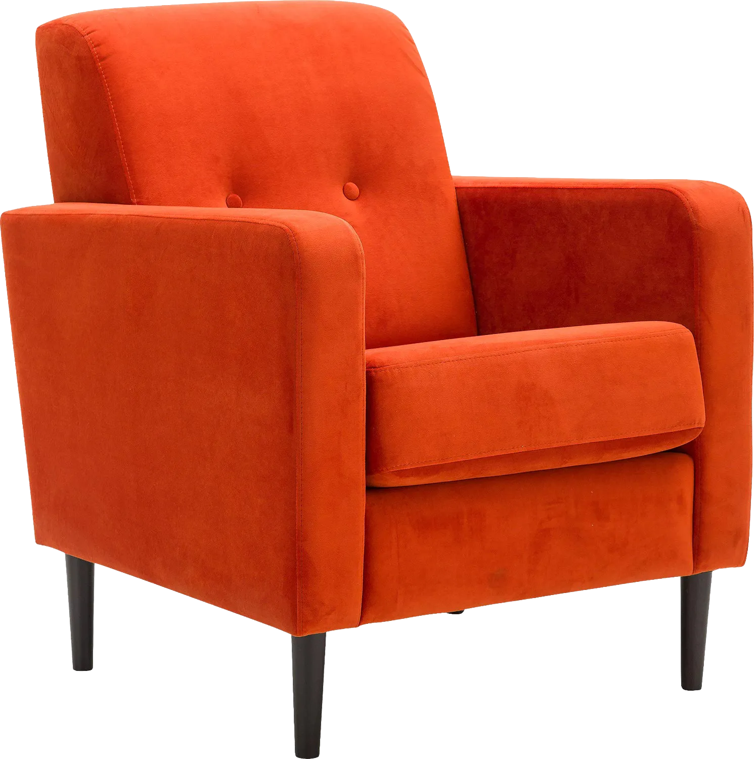 Fauteuil Hipp, Fauteuil 2 knopen in de rug Stof velours saffraan