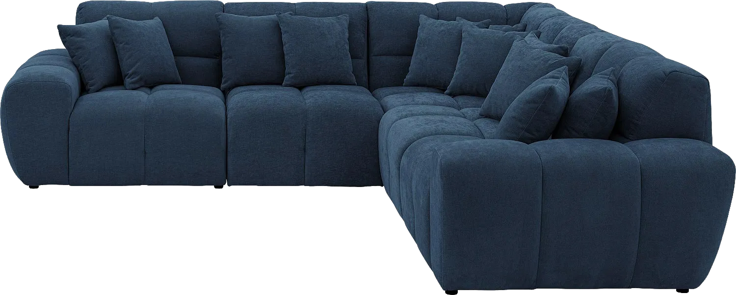Goossens Excellent Bank Kubus blauw, stof, modern design