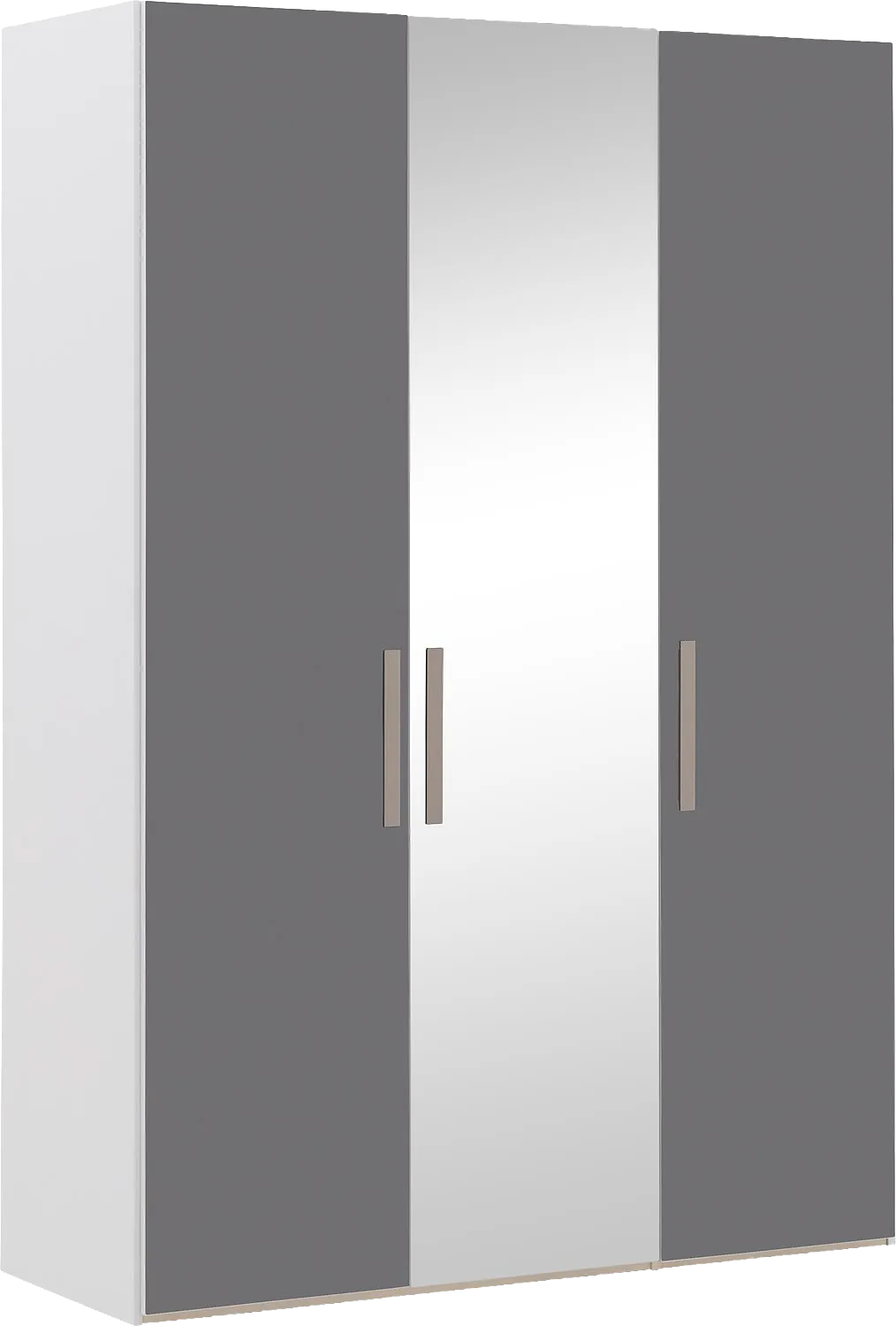Goossens Kledingkast Easy Storage Ddk, Kledingkast 153 cm breed, 220 cm hoog, 2x glas draaideur en 1x spiegel draaideur midden