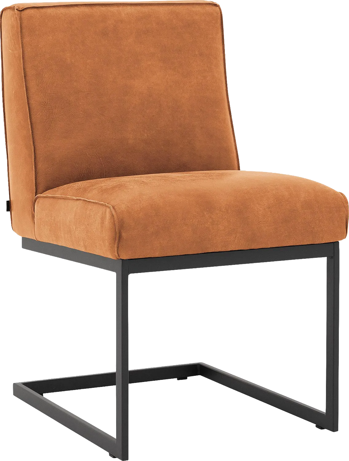 Goossens Excellent Eetkamerstoel Tom cognac leer leuning, urban industrieel