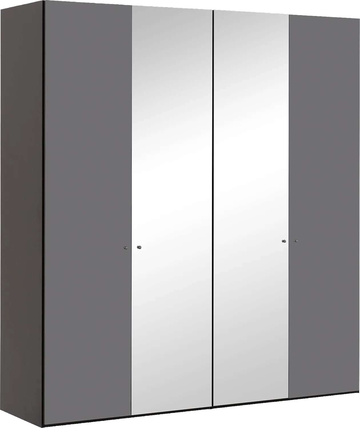 Goossens Kledingkast Easy Storage Ddk, Kledingkast 203 cm breed, 220 cm hoog, 2x glas draaideur en 2x spiegel draaideur midden