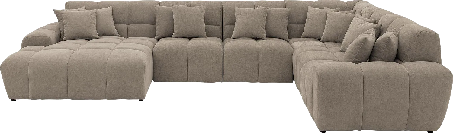 Goossens Excellent Bank Kubus bruin, stof, modern design