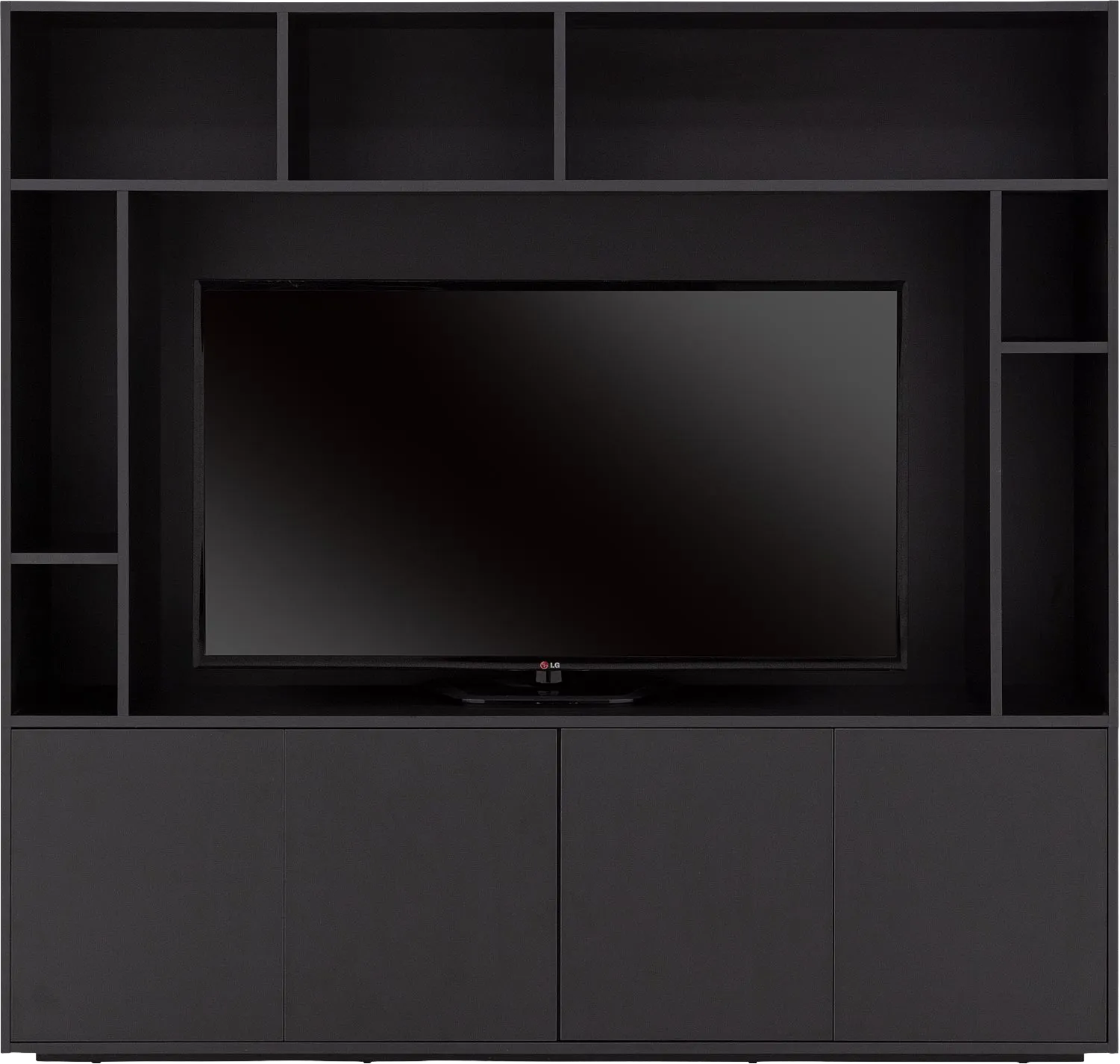 Goossens Basic Tv Meubel Madrid, 4 deuren 7 open vakken 1 tv paneel