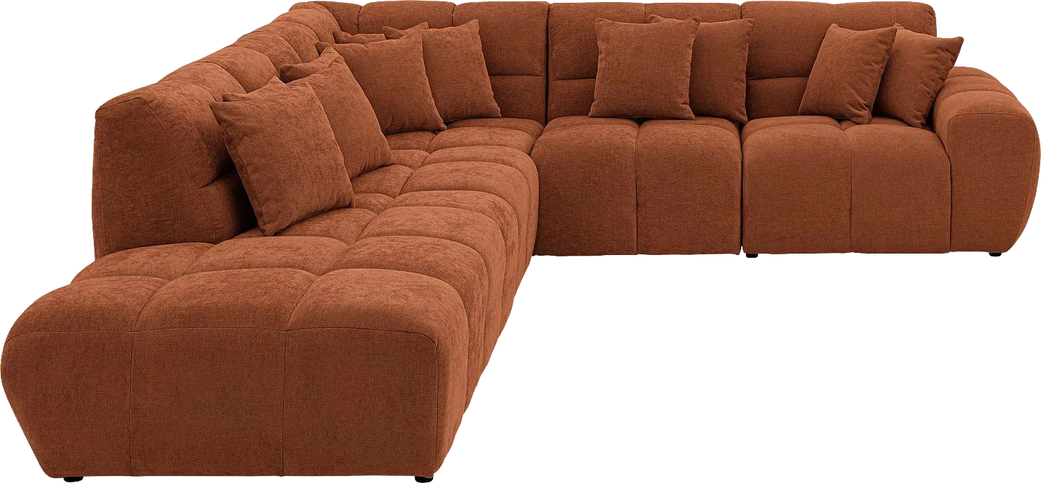 Goossens Excellent Bank Kubus bruin, stof, modern design