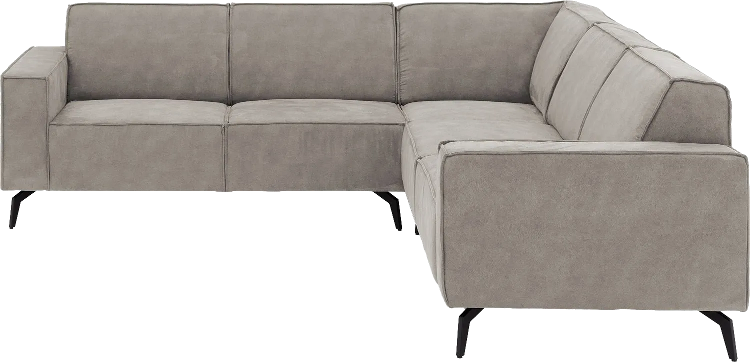 Goossens Hoekbank Hercules grijs, microvezel, 2-zits, modern design