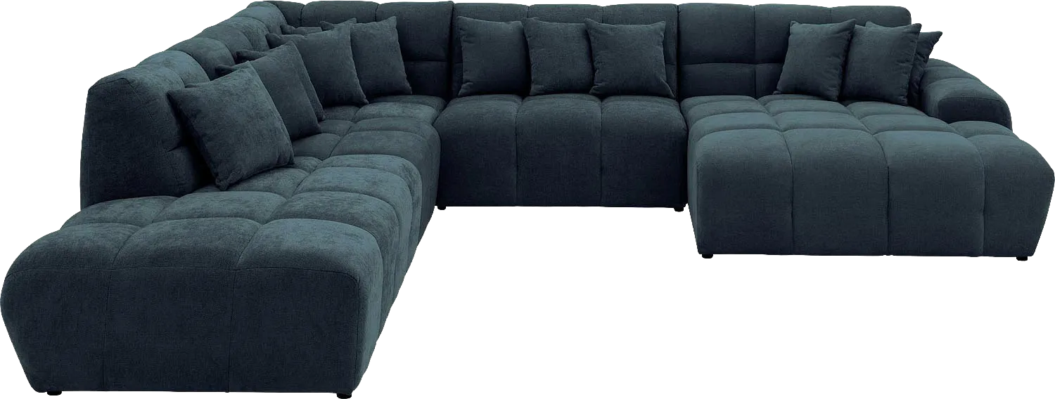 Goossens Excellent Bank Kubus blauw, stof, 1,5-zits, modern design