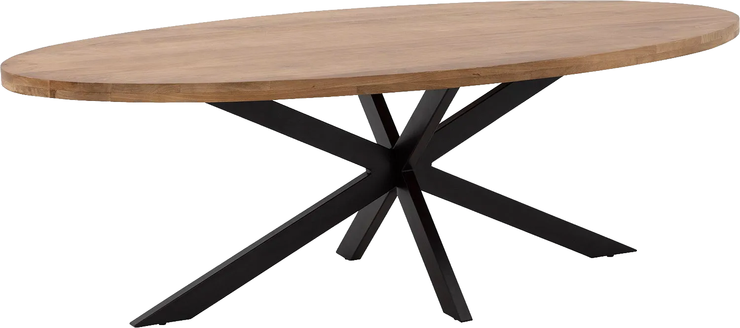Goossens Basic Eettafel Lecca, Semi rond 240 x 110 cm