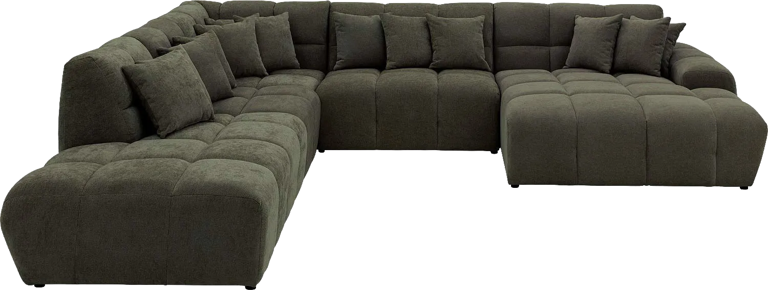 Goossens Excellent Bank Kubus groen, stof, 1,5-zits, modern design