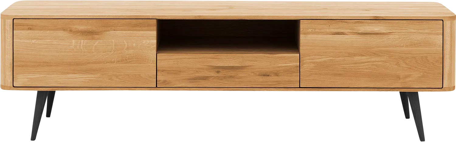 Goossens Tv Dressoir Bjarte, 2 deuren 1 lade 1 open vak 42 cm diep 180 cm breed