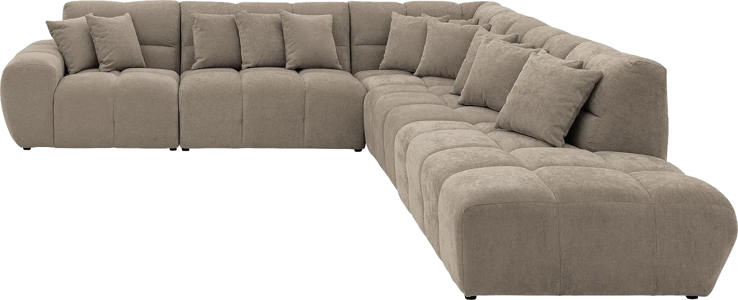 Goossens Excellent Bank Kubus bruin, stof, 1,5-zits, modern design
