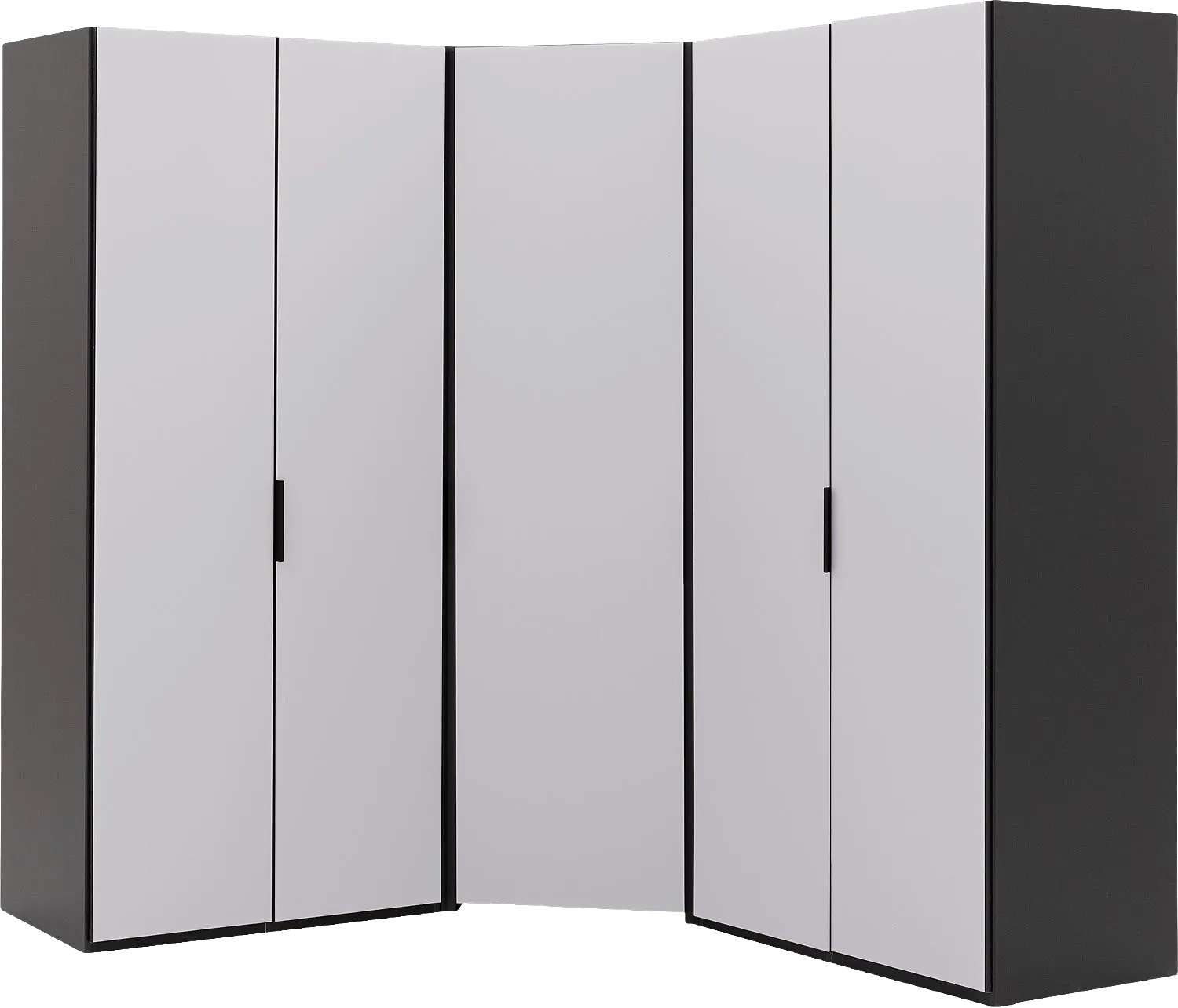 Goossens Excellent Kast Systeem Statement Compleet, 5 draaideuren met hoekkast inloop 45 graden 205 cm breed 223 cm hoog 205 cm diep