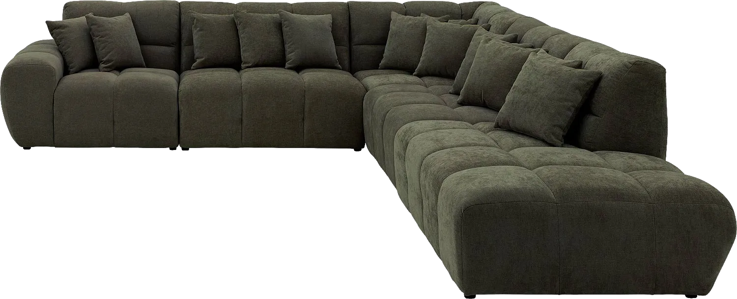 Goossens Excellent Bank Kubus groen, stof, 1,5-zits, modern design