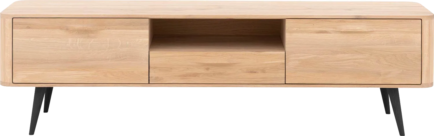 Goossens Tv Dressoir Bjarte, 2 deuren 1 lade 1 open vak 42 cm diep 180 cm breed