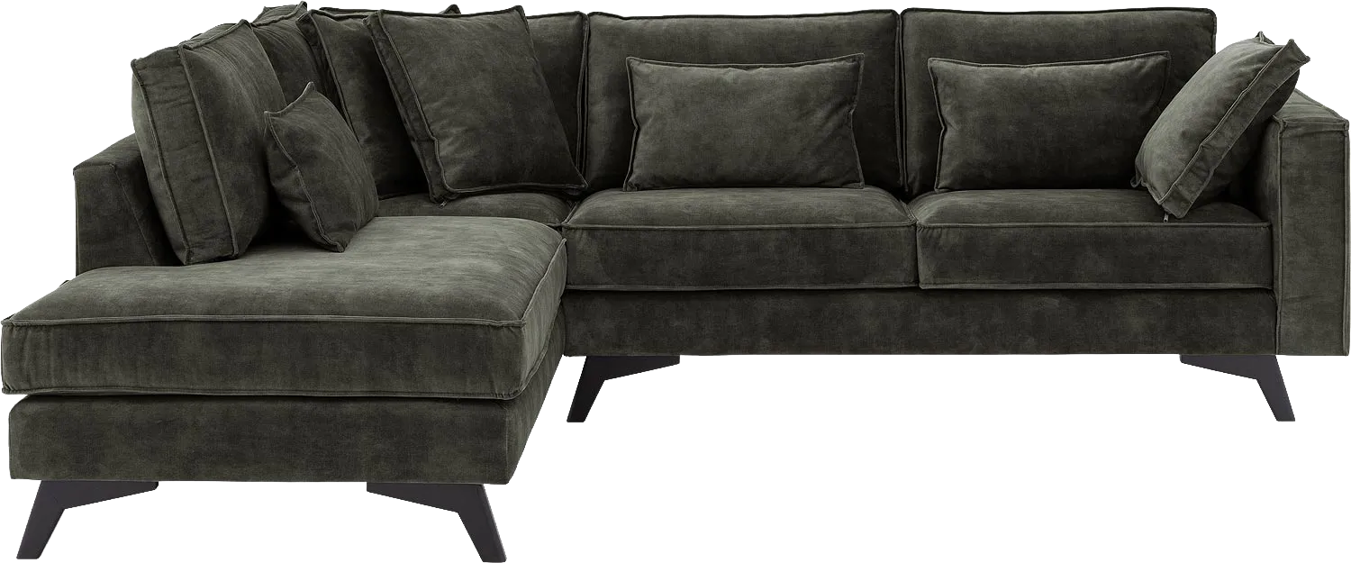 Goossens Bank Chambre groen, stof, 2,5-zits, elegant chic met ligelement links