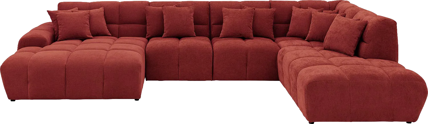 Goossens Excellent Bank Kubus rood, stof, modern design