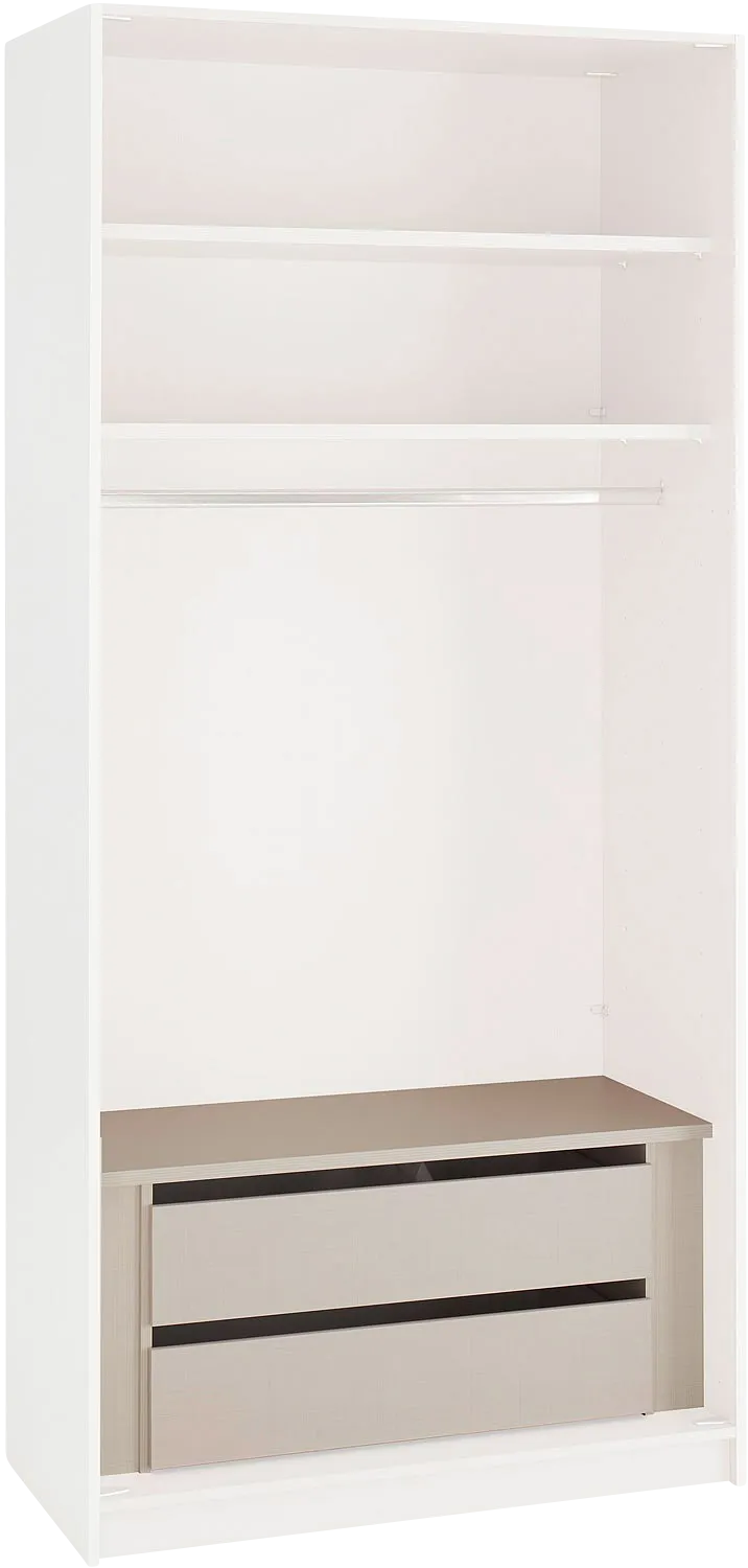 Goossens Inzetladenblok Accessoires Retro Wit, Inzetladenblok 2 x lade met afdekplank, 54 cm met softclosing