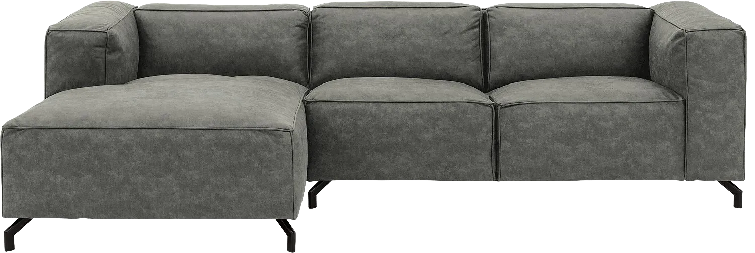 Goossens Bank Calvin grijs, micro leer, 2,5-zits, modern design