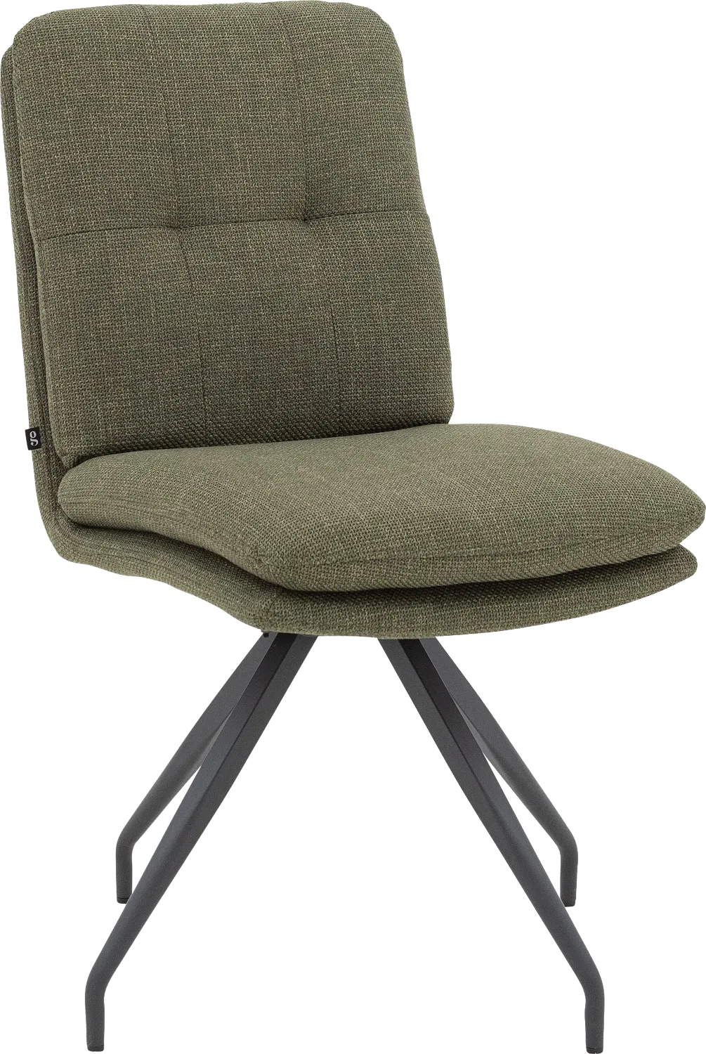 Goossens Eetkamerstoel Mirthe groen stof graden draaibaar leuning, modern design