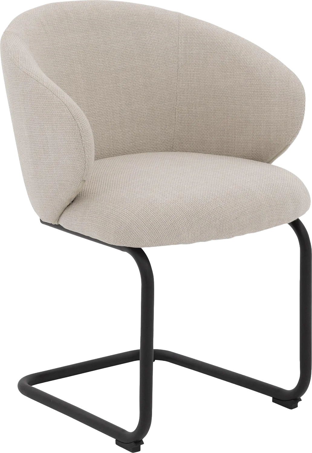 Goossens Stoel Noomi beige stof met armleuning,