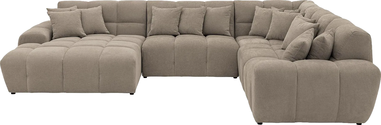 Goossens Excellent Bank Kubus bruin, stof, 1,5-zits, modern design
