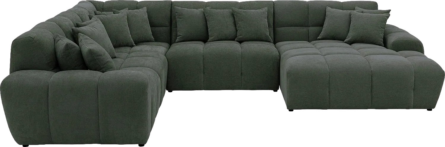 Goossens Excellent Bank Kubus groen, stof, 1,5-zits, modern design