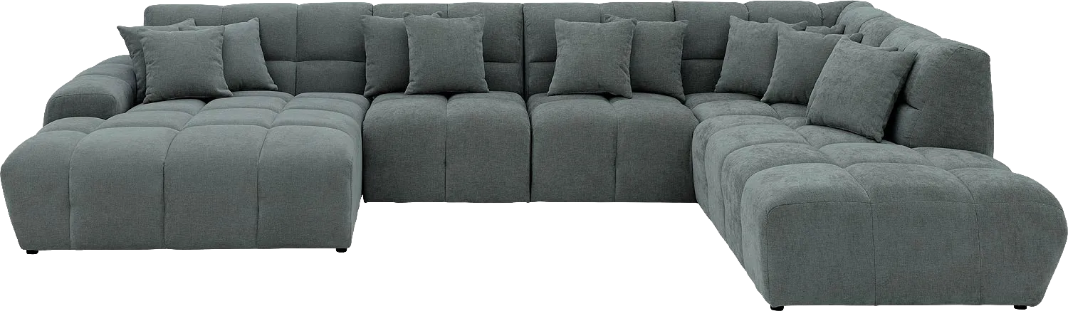 Goossens Excellent Bank Kubus groen, stof, modern design