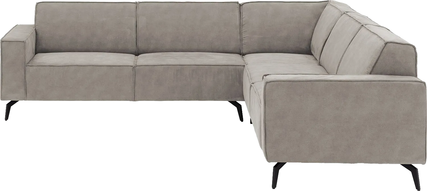 Goossens Hoekbank Hercules grijs, microvezel, 2,5-zits, modern design
