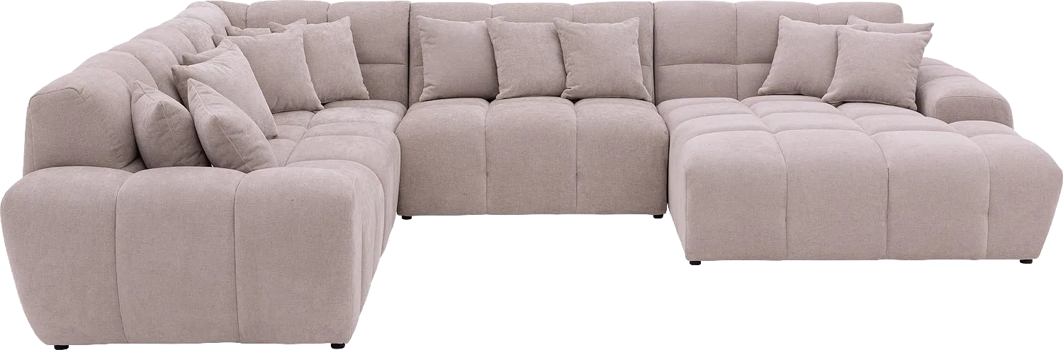 Goossens Excellent Bank Kubus beige, stof, modern design
