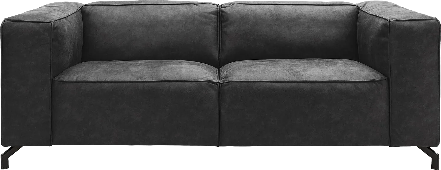 Goossens Bank Calvin antraciet, micro leer, 2,5-zits, modern design