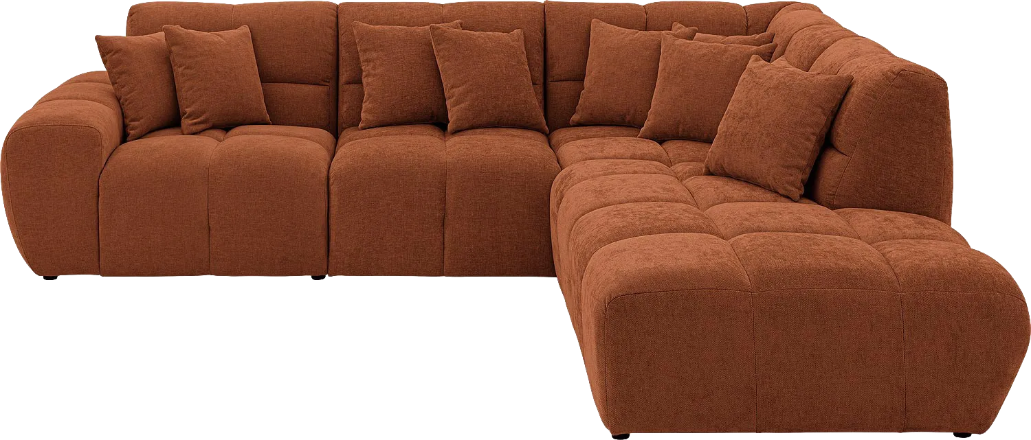 Goossens Excellent Bank Kubus bruin, stof, modern design