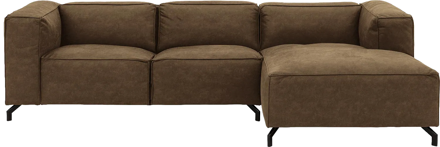 Goossens Bank Calvin groen, micro leer, 2,5-zits, modern design