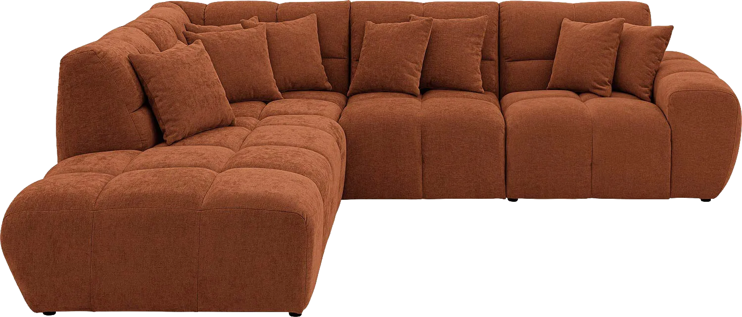 Goossens Excellent Bank Kubus bruin, stof, modern design