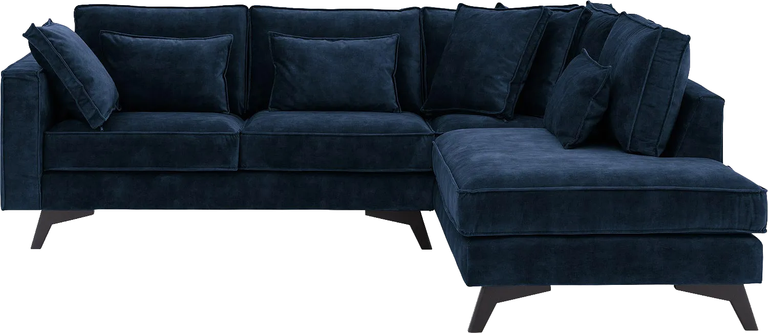 Goossens Bank Chambre blauw, stof, 2-zits, elegant chic met ligelement rechts