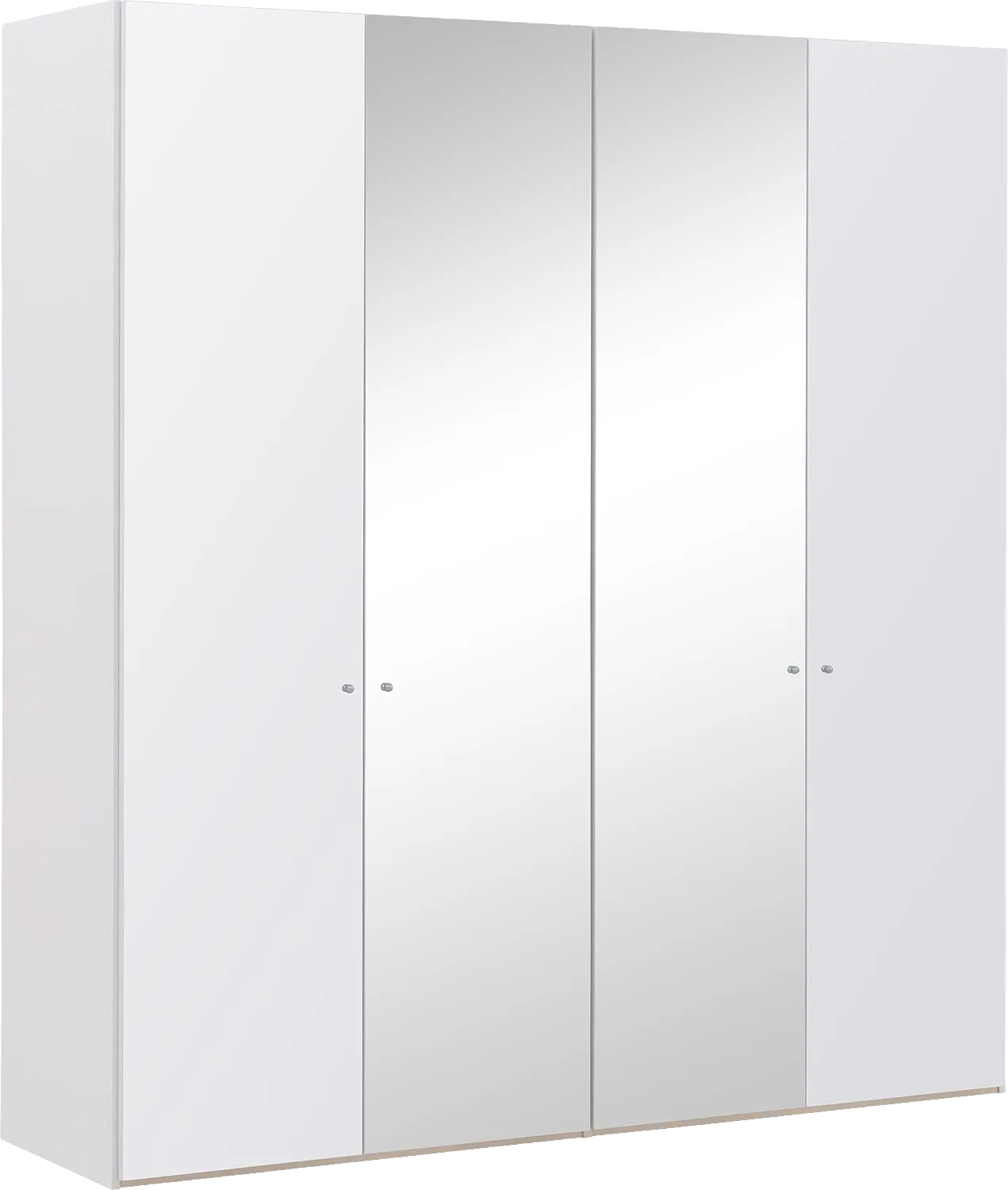 Goossens Kledingkast Easy Storage Ddk, Kledingkast 203 cm breed, 220 cm hoog, 2x glas draaideur en 2x spiegel draaideur midden