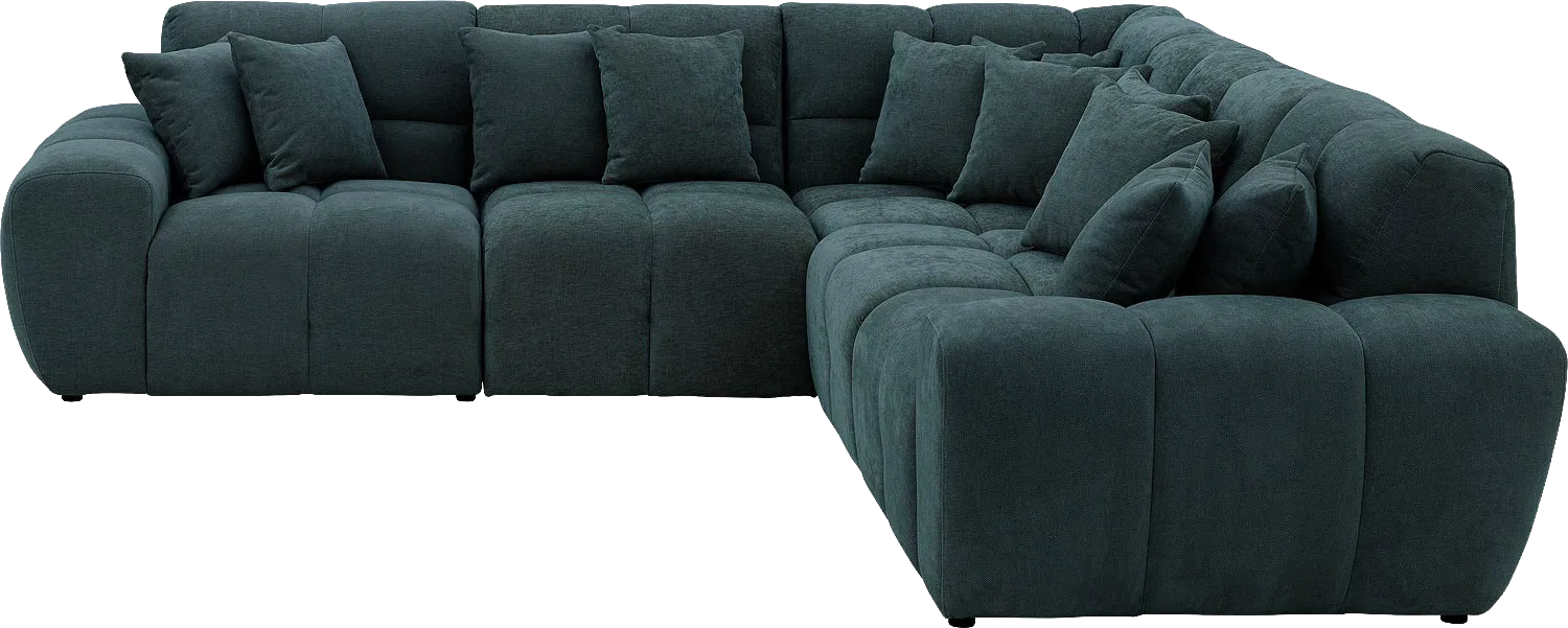 Goossens Excellent Bank Kubus groen, stof, modern design