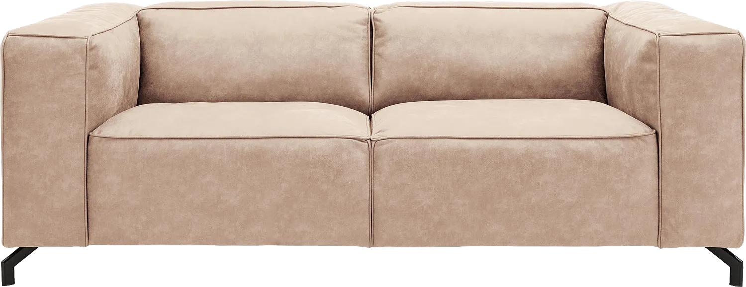 Goossens Bank Calvin beige, micro leer, 2,5-zits, modern design